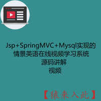 Jsp+SpringMVC+Mysql实现的情景英语在线视频学习系统-源码讲解视频（注意只有视频）